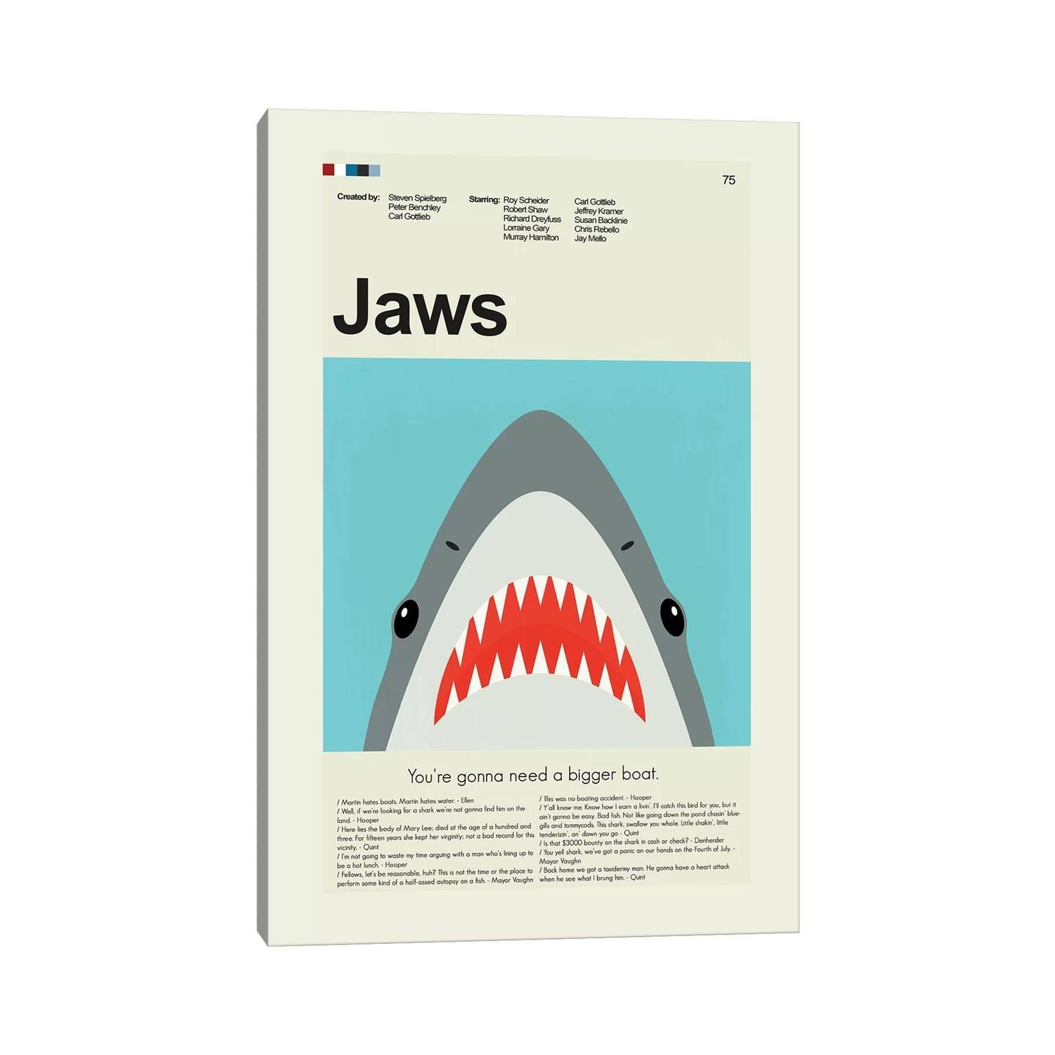 iCanvas "Jaws" by Prints and Giggles by Erin Hagerman Canvas Print